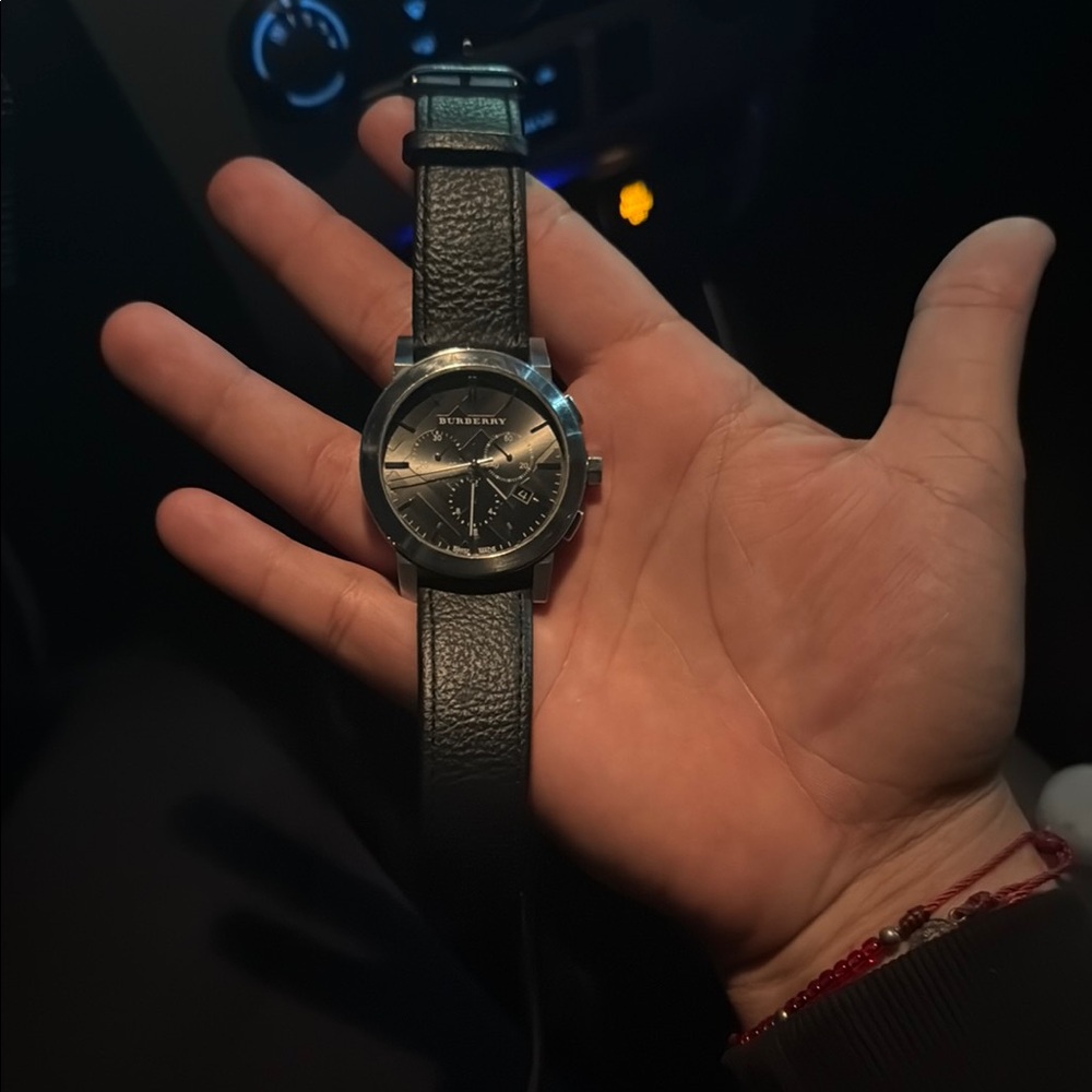 Burberry Black Modern Watch with Leather Strap